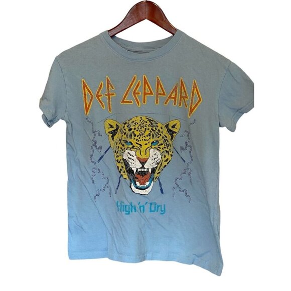 Def Leppard Tops - Def Leppard Blue T-Shirt Unisex Size XS High N Dry Tour Music Band Cotton